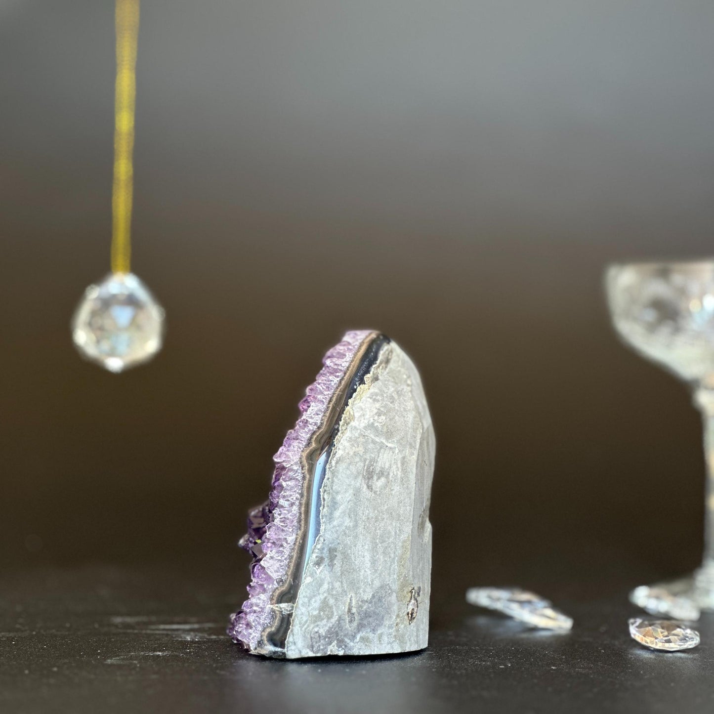 Amethyst geode Unique raw crystal cluster