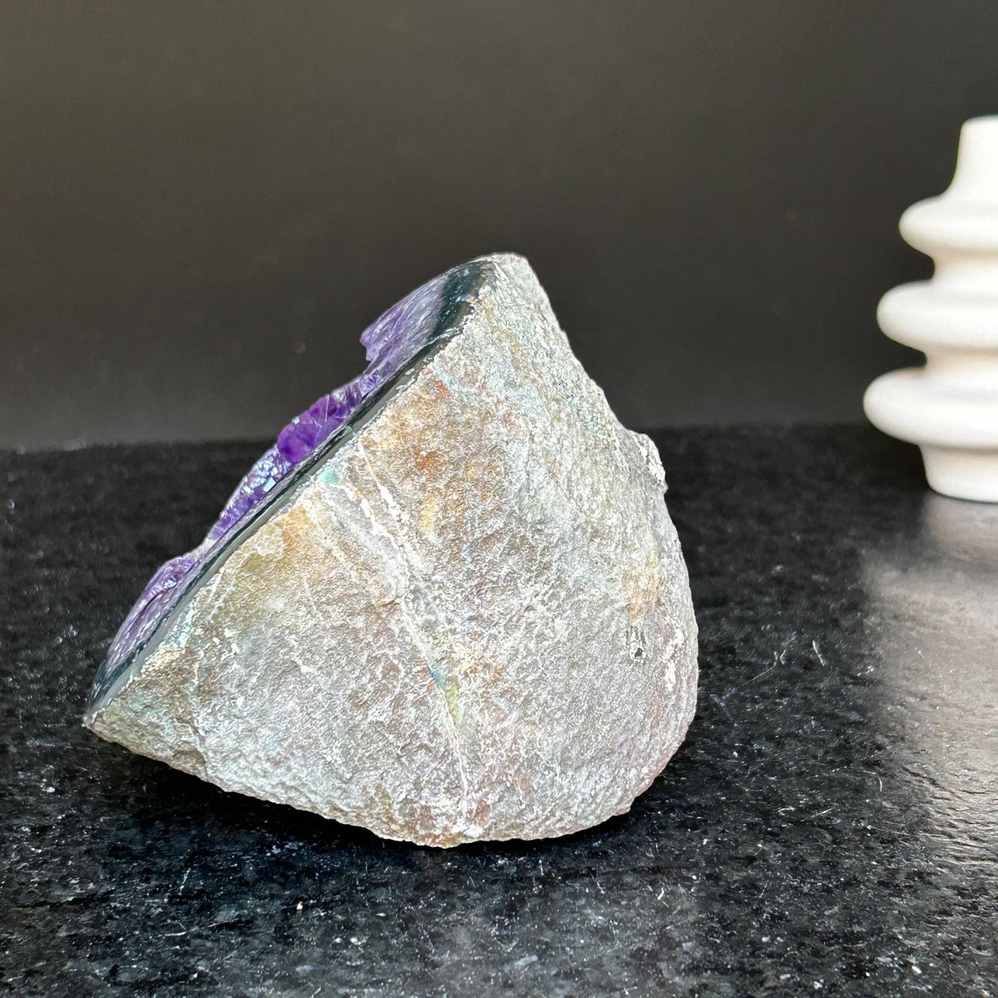 Amethyst and agate geode, amethyst crystal geode