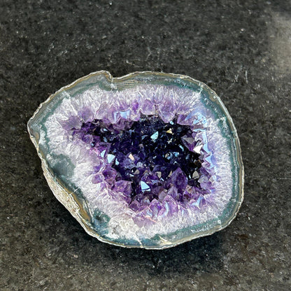 Amethyst and agate geode, amethyst crystal geode
