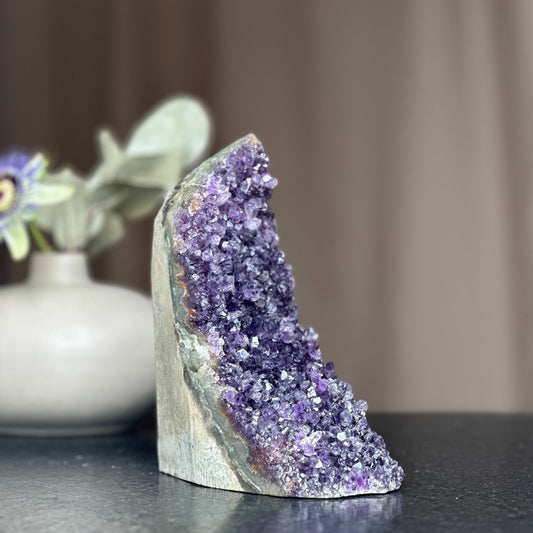 Huge Amethyst Crystal Cluster With Cut Base, 6 to 7 inches amethyst