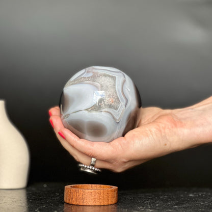 Semi precious gemstone , amethyst sphere - rare