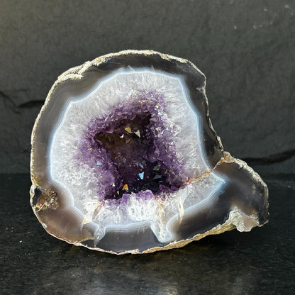 Genuine Amethyst Egg Geode – Quartz Crystal Cave | Cut Base Polished Specimen
