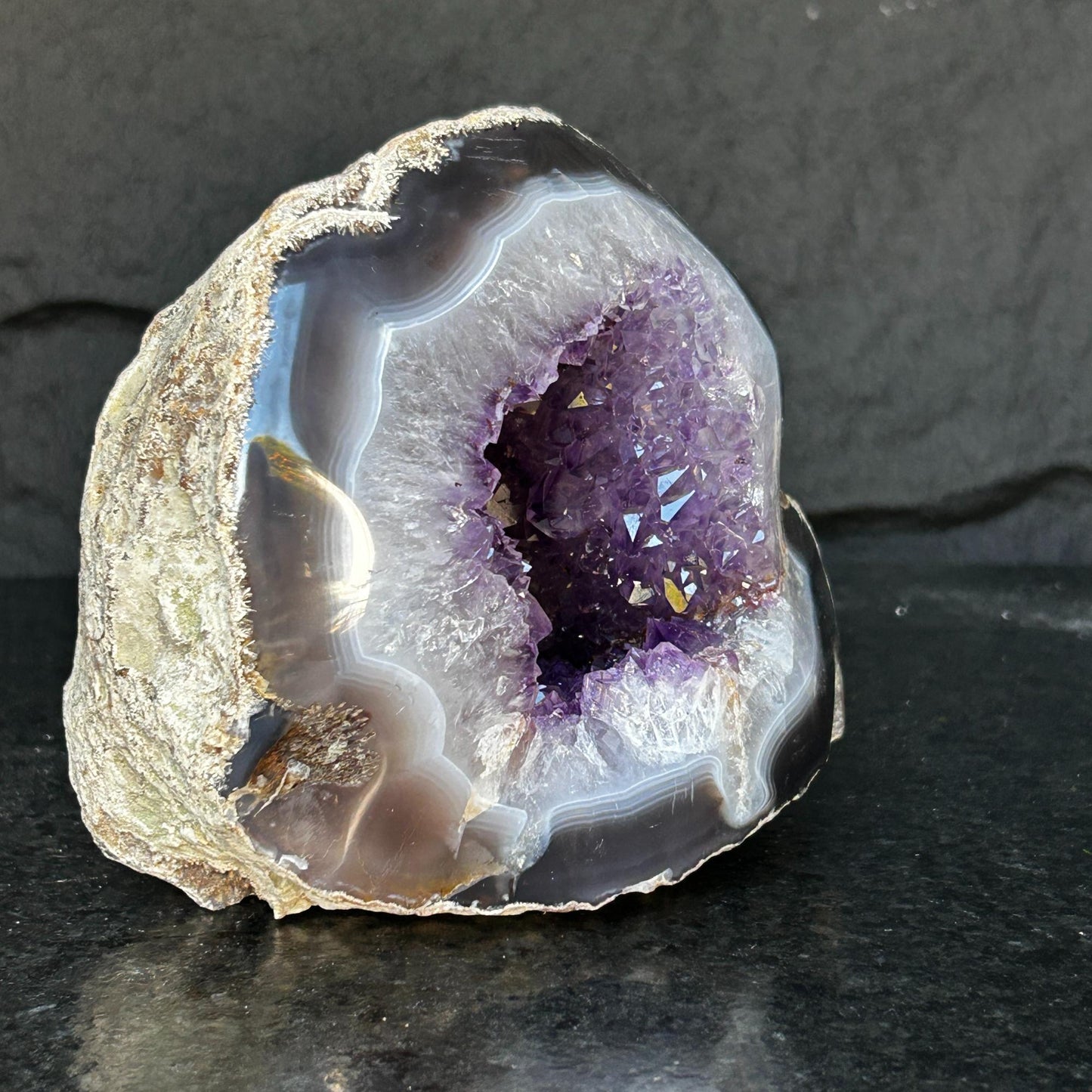 Genuine Amethyst Egg Geode – Quartz Crystal Cave | Cut Base Polished Specimen