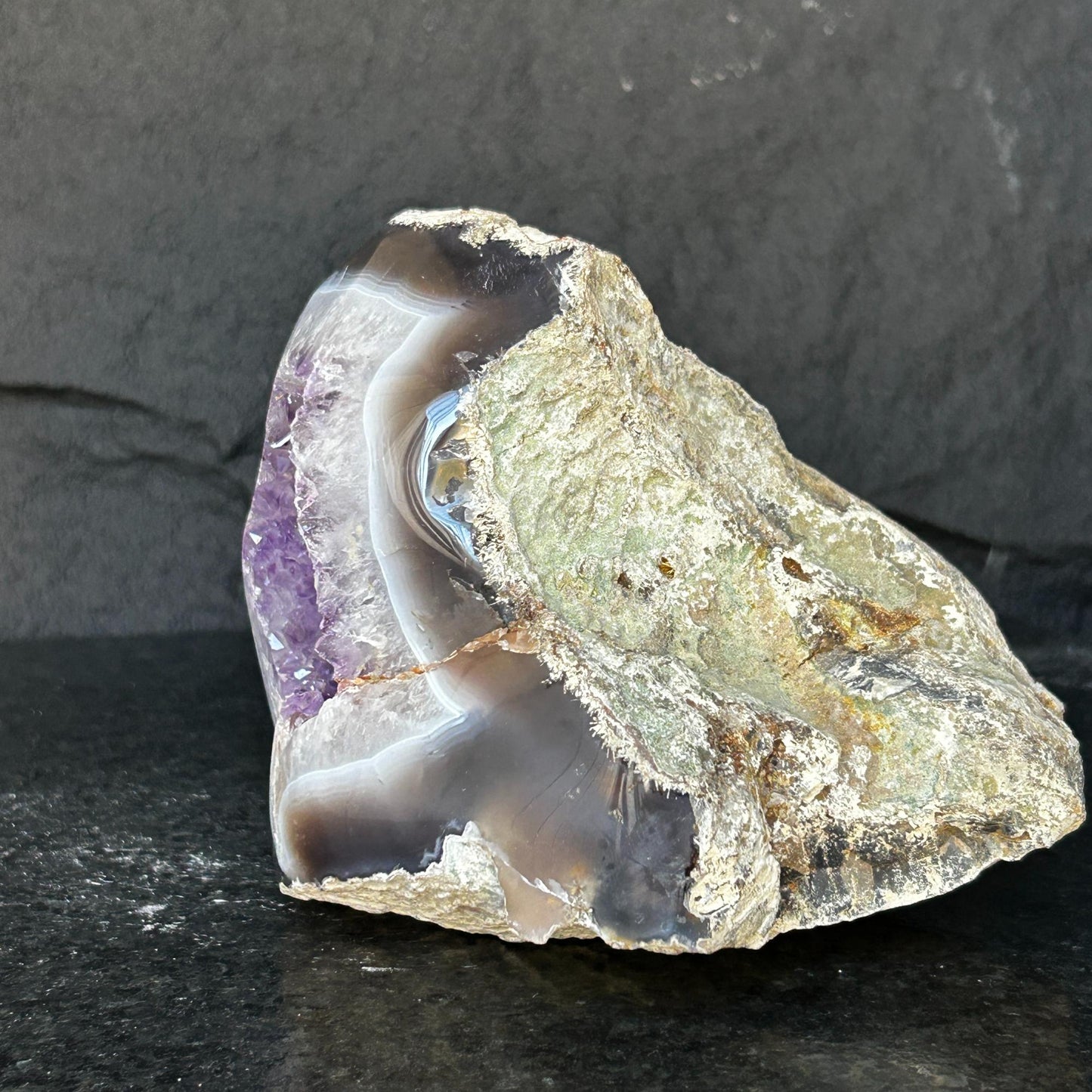 Genuine Amethyst Egg Geode – Quartz Crystal Cave | Cut Base Polished Specimen