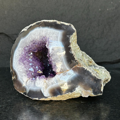 Genuine Amethyst Egg Geode – Quartz Crystal Cave | Cut Base Polished Specimen