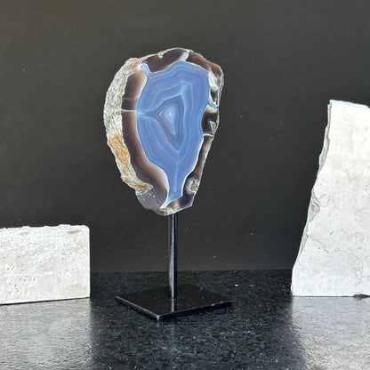 Agate Slice, metallic base included, Natural Colors - Ethically Sourced