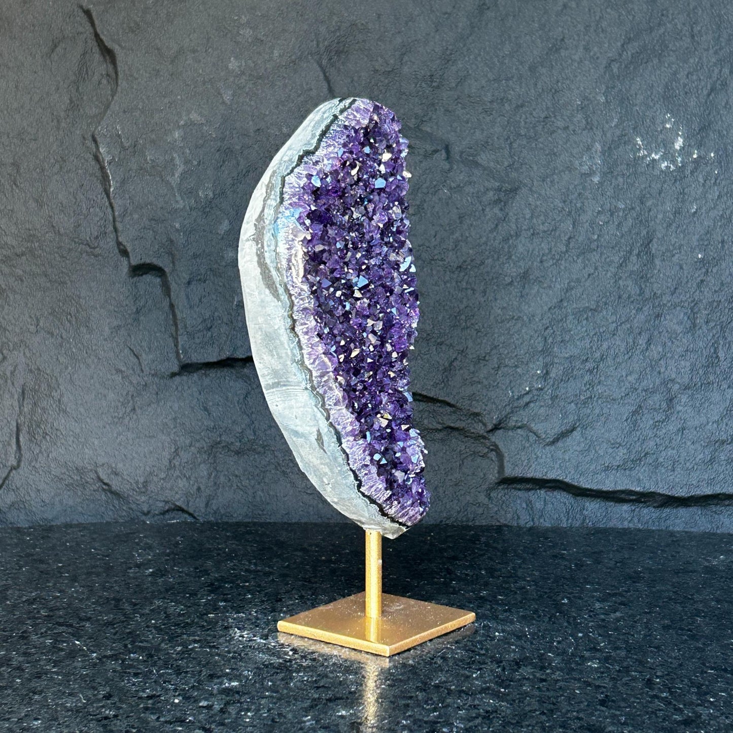 Incredible Crystal with Display Stand, Large Quartz, Amethyst geode on stand