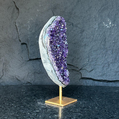 Incredible Crystal with Display Stand, Large Quartz, Amethyst geode on stand