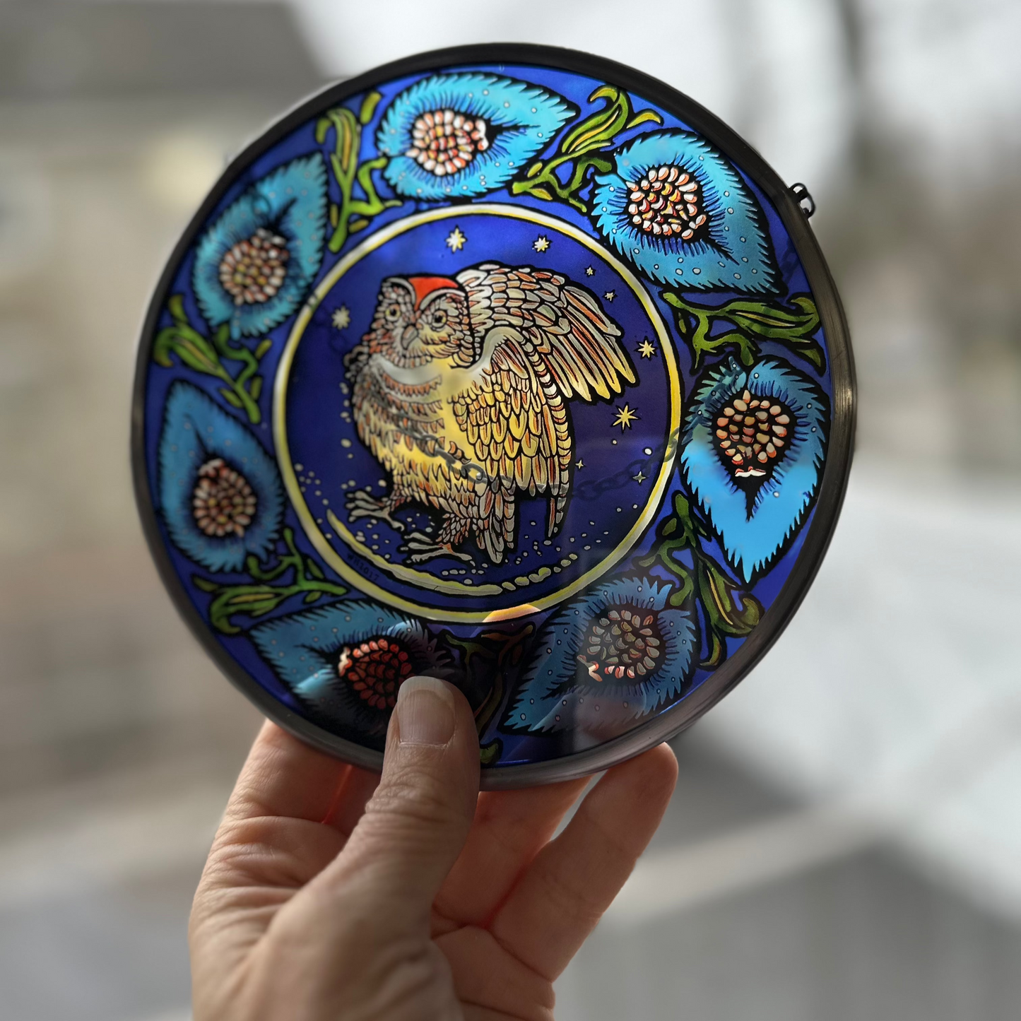 William De Morgan Owl Suncatcher