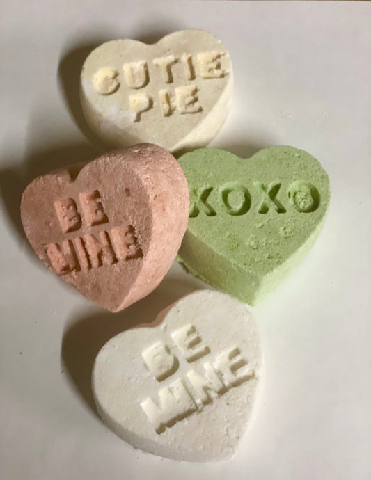 Organic bath bomb / Valentine's Day -- Conversation Hearts