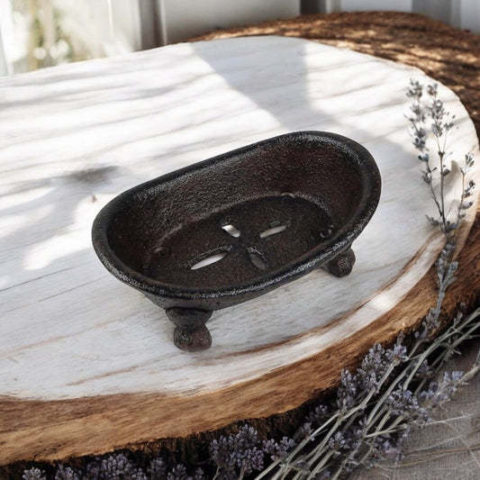 Vintage Cast Iron Bathtub Soap Dish, Antique-Style