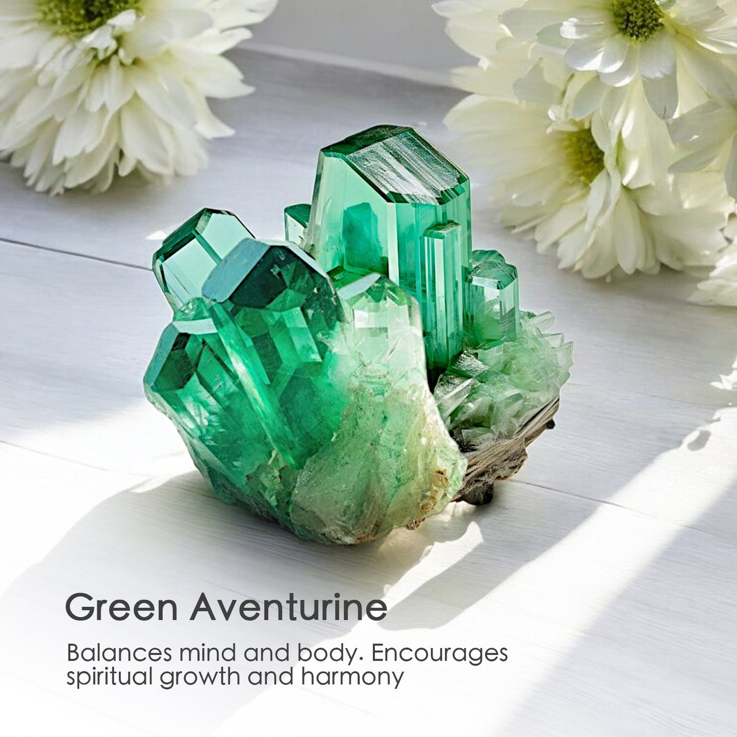 Heart Chakra Crystal Candle with Green Aventurine | Coconut-Soy Wax Candle, 9oz