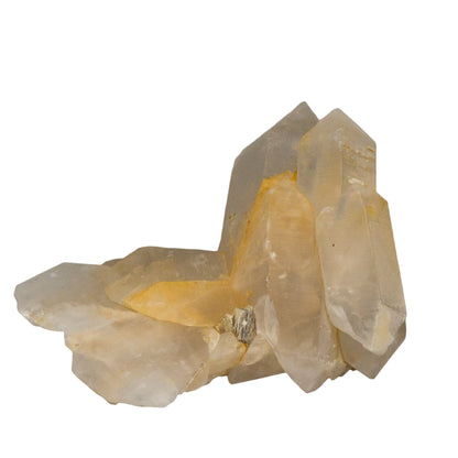 Golden Healer Quartz Point Cluster with Mica and Black Tourmaline Inclusions