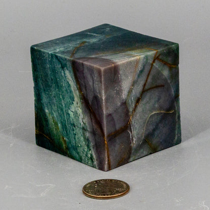 Green Jasper Cube w/t Cut Corner