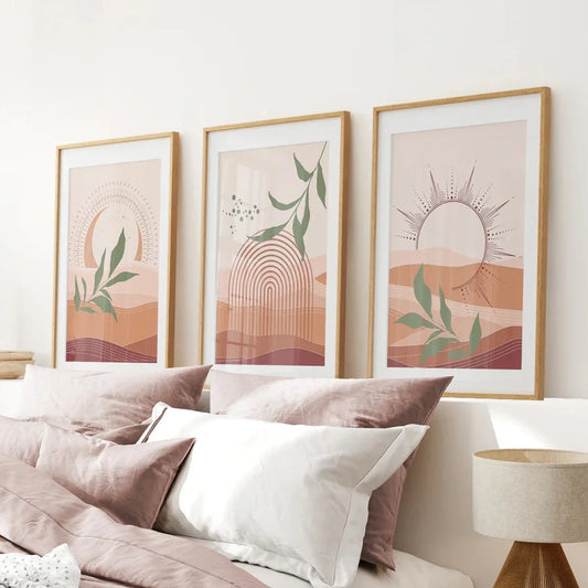 Boho Sun Wall Art Set of 3
