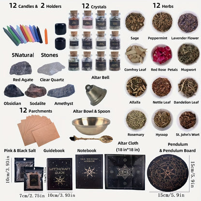 Beginner Witchcraft Starter Kit (65 pc) – Complete Wiccan & Pagan Ritual Set