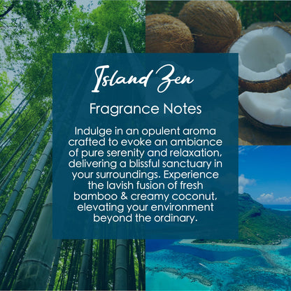 Island Zen Crystal Candle with Quartz | Coconut-Soy Wax Candle, 9oz
