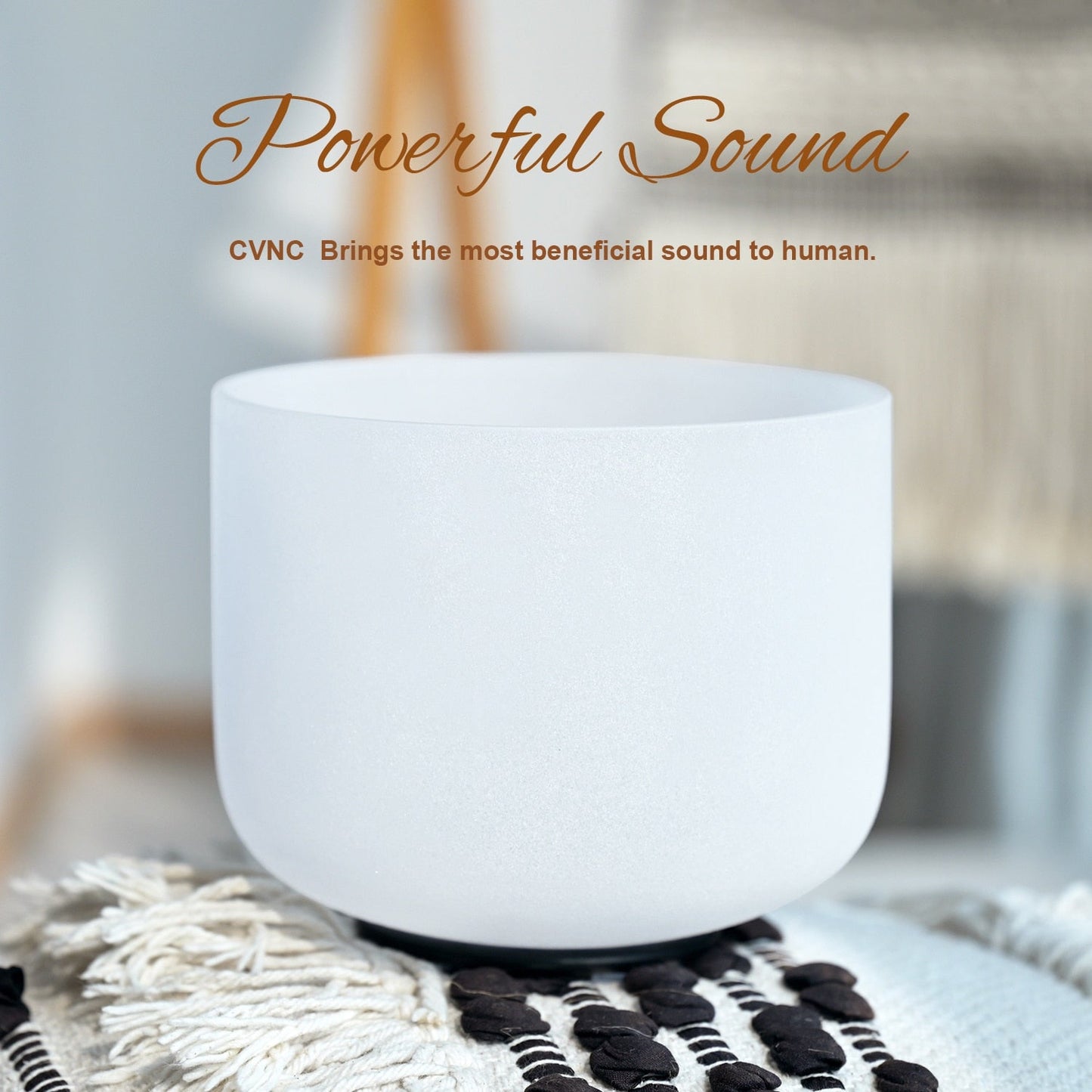 Crystal Sound Bowl Frosted Quartz, Frequency 440Hz