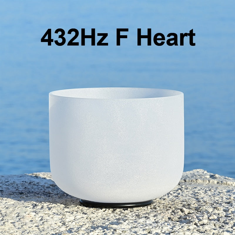 Crystal Sound Bowl Frosted Quartz, Frequency 440Hz