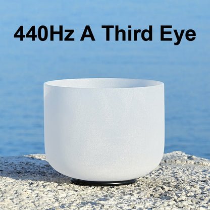 Crystal Sound Bowl Frosted Quartz, Frequency 440Hz