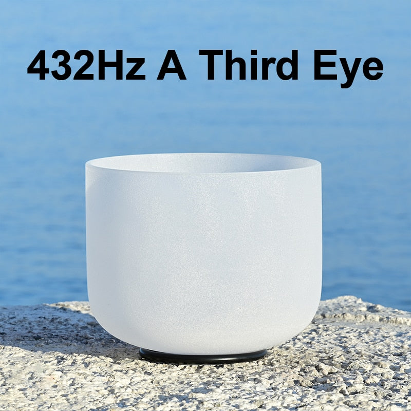 Crystal Sound Bowl Frosted Quartz, Frequency 440Hz