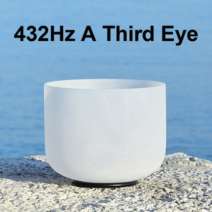 Crystal Sound Bowl Frosted Quartz, Frequency 440Hz