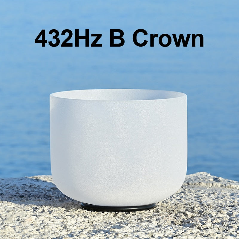 Crystal Sound Bowl Frosted Quartz, Frequency 440Hz