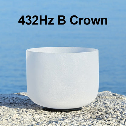 Crystal Sound Bowl Frosted Quartz, Frequency 440Hz