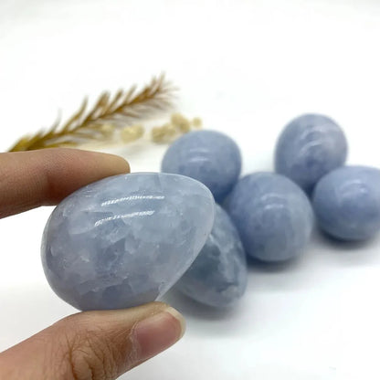 Blue Celestite Crystal Egg, with stand