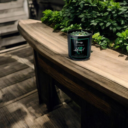 Heart Chakra Crystal Candle with Green Aventurine | Coconut-Soy Wax Candle, 9oz