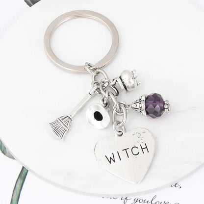 Witch Heart Charm Keychain