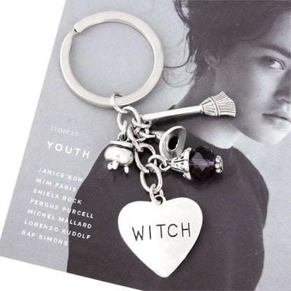 Witch Heart Charm Keychain