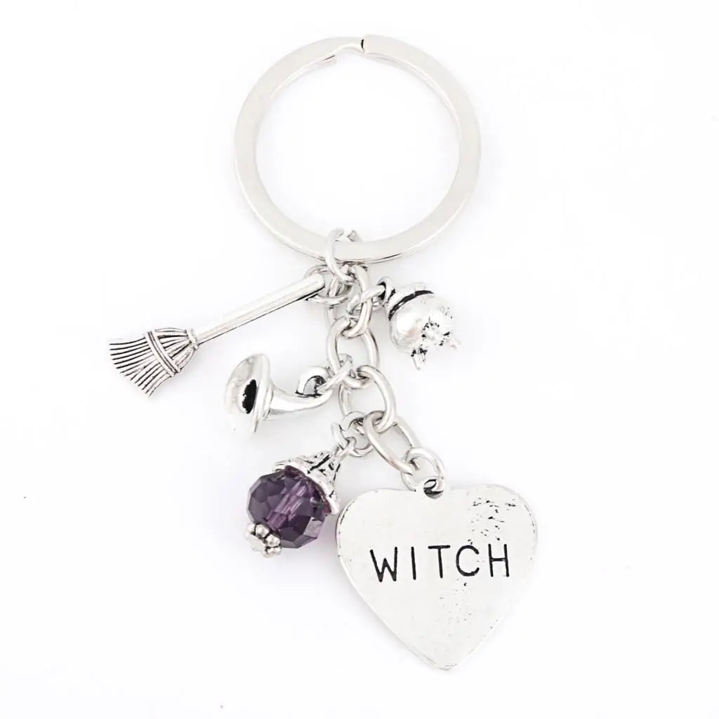 Witch Heart Charm Keychain