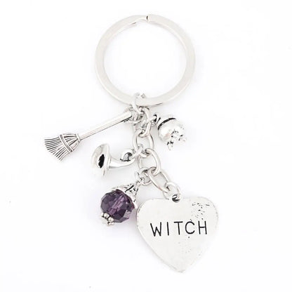 Witch Heart Charm Keychain