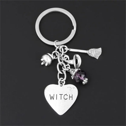 Witch Heart Charm Keychain