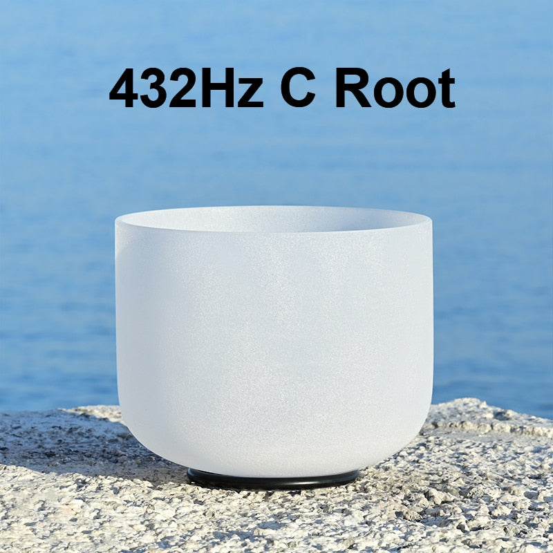 Crystal Sound Bowl Frosted Quartz, Frequency 440Hz