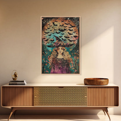Witch with Bats  - Wall Art