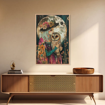 Witch Holding Owl wall art