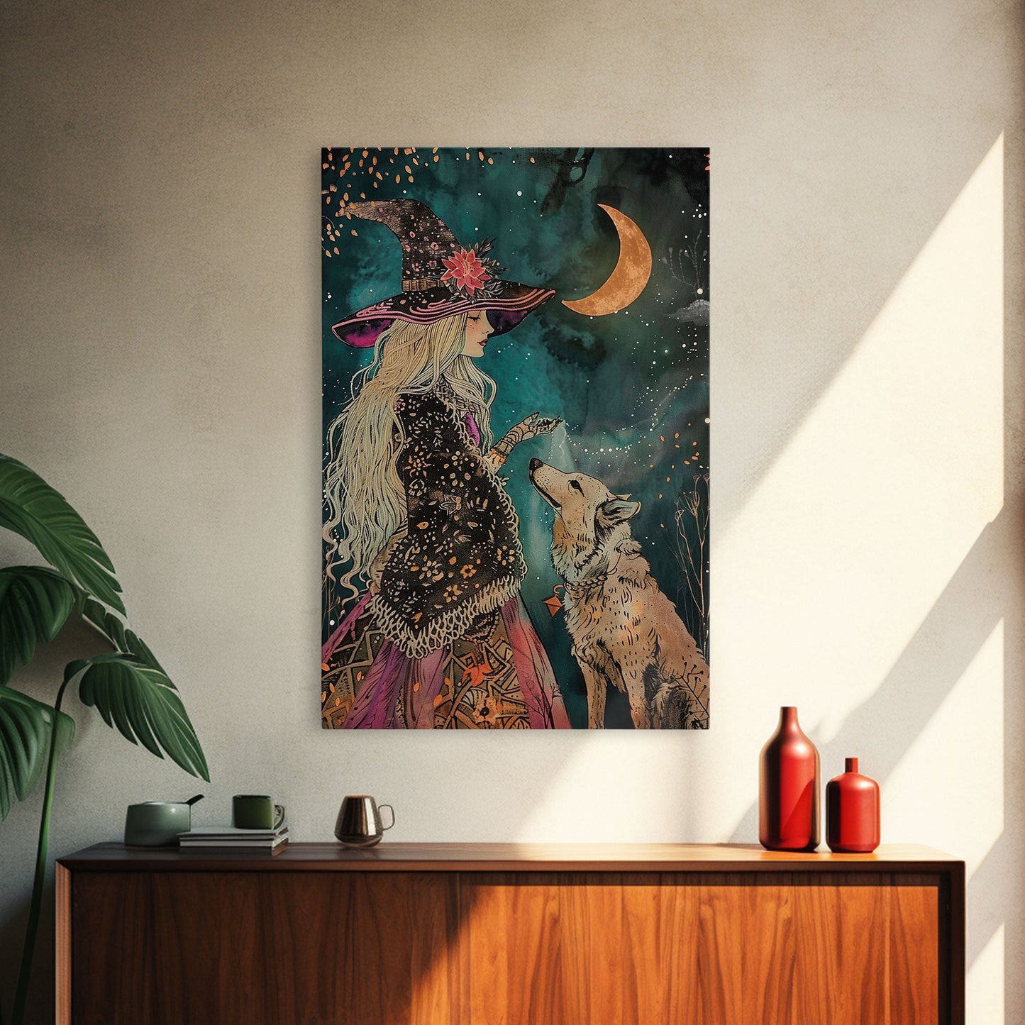 Witch and Dog - Wall Art