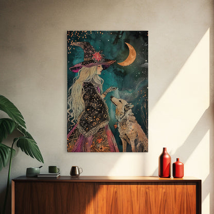 Witch and Dog - Wall Art