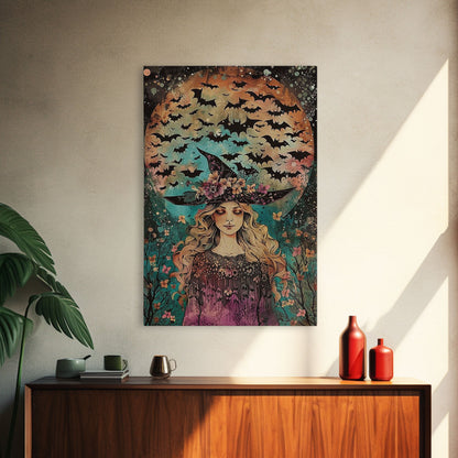 Witch with Bats  - Wall Art