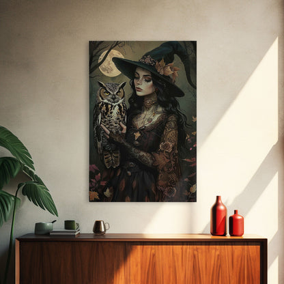 Witch with Owl - Wall Art