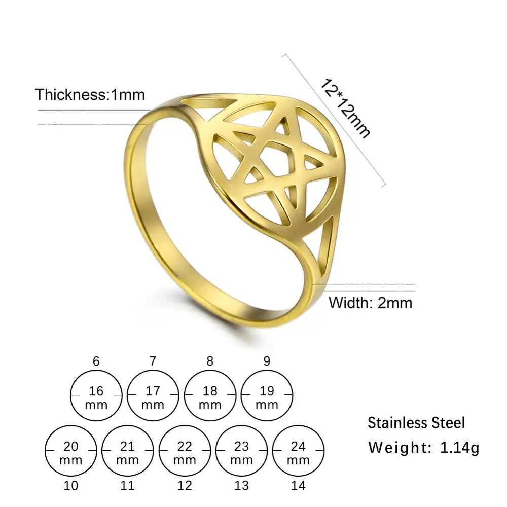 Pentacle Stainless Steel Rings