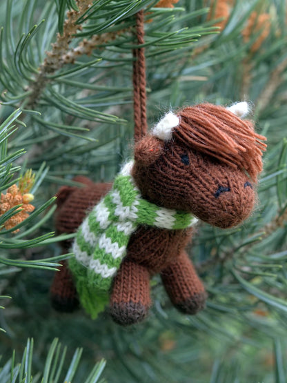 Softie Handknit Highland Cow Ornament