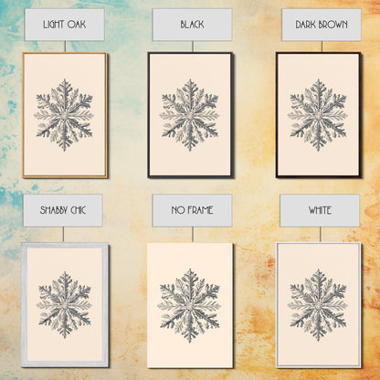 Snowflake Canvas Print - Framed Canvas - Minimalist Christmas Art - Boho Christmas Art - Rustic Christmas Art - Winter Decor - Winter Art
