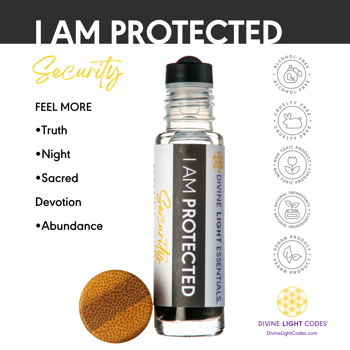 I Am Protected Essential Oil Elixir - Security – Grounding - Protection - Aromatherapy Roller Bottle