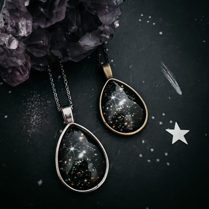 Deep Field Drops in Cosmic Ocean Teardrop Necklace