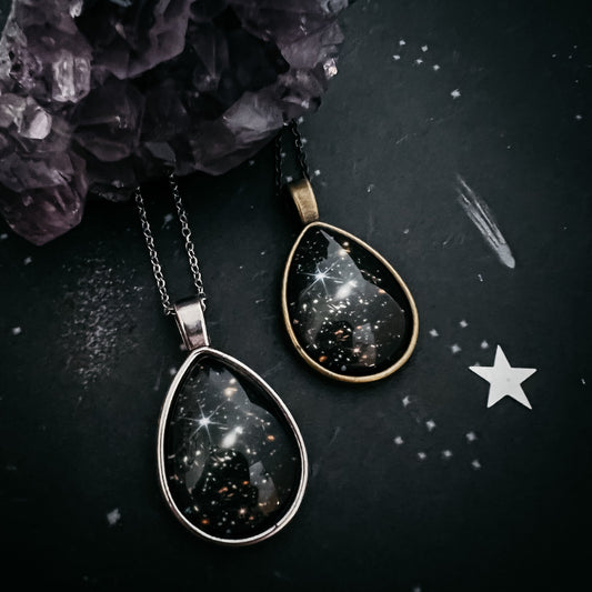Deep Field Drops in Cosmic Ocean Teardrop Necklace