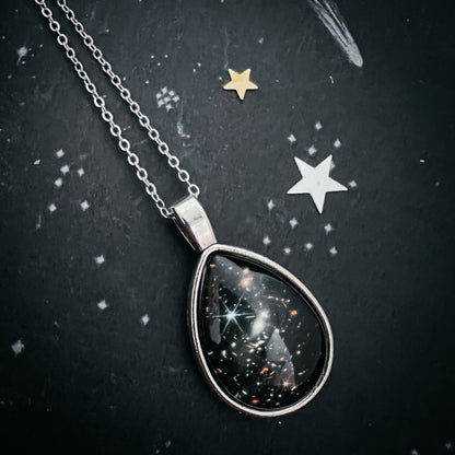 Deep Field Drops in Cosmic Ocean Teardrop Necklace