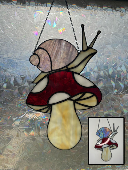 Mushroom Snail - Handmade Stained Glass